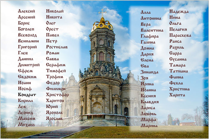 Православные женские имена для крещения